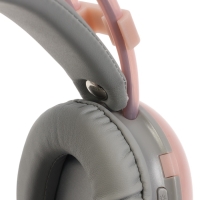 Наушники полноразмерные Mybit W-33, RGB подсветка, BT5.3, 800 мАч, Type-C, розовые