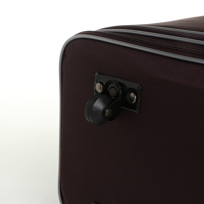 Сумка дорожная 20" на колёсах, отдел на молнии, с увеличением, наружный карман, длинный ремень, цвет коричневый