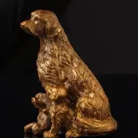 Фигура "Лабрадор с щенками", 10х7 см, бронза