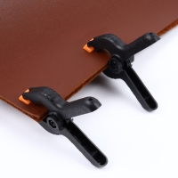 Струбцины пружинные для кожи, 6,5 &times; 5,5 см, 4 шт, цвет чёрный