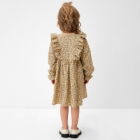 Платье для девочки MINAKU: Cotton collection цвет бежевый, рост 110 см Платье для девочки MINAKU: Cotton collection цвет бежевый, рост 110 см