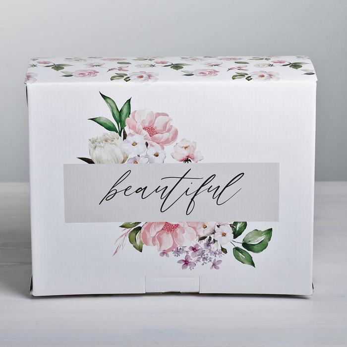 Коробка‒пенал, упаковка подарочная, &laquo;Beautiful&raquo;, 30 х 23 х 12 см