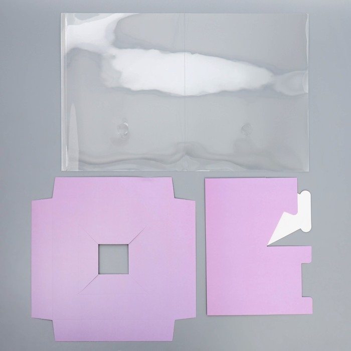 Коробка подарочная для цветов с вазой и PVC окнами складная, упаковка, «Лаванда», 23 х 30 х 23 см Коробка подарочная для цветов с вазой и PVC окнами складная, упаковка, «Лаванда», 23 х 30 х 23 см