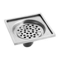 Трап ZEIN engr, 100х100 мм, вертикальный, d=40/50 мм, нержавеющая сталь, хром