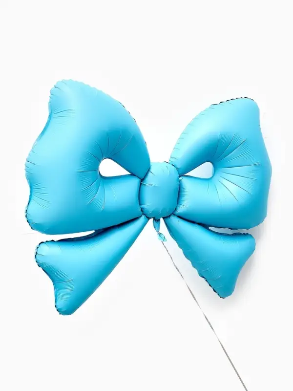 Воздушный шар фольгированный 50" "Бант" цвет голубой  матовый