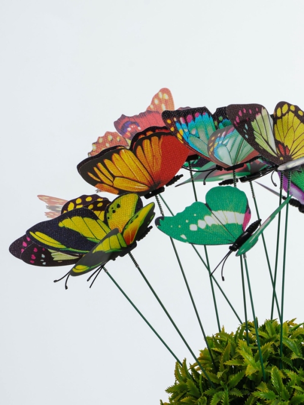 Набор штекеров "Бабочки с блестками" в наборе 20шт, 8,5см