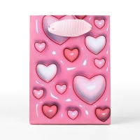 Пакет ламинированный &laquo;Сердца&raquo;, 9 &times; 12 &times; 6,5 см