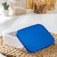 Набор контейнеров пищевых прямоугольных Доляна, 3 шт: 150 мл, 500 мл, 1,2 л, цвет синий