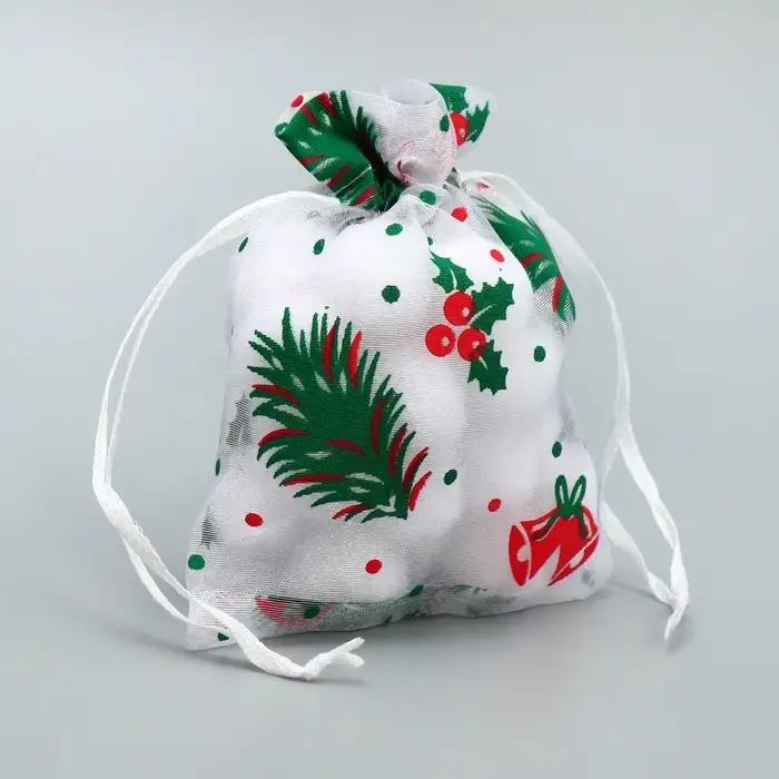 Мешочек подарочный органза &laquo;Рябина&raquo;, 10 х 12 см +/- 1.5 см