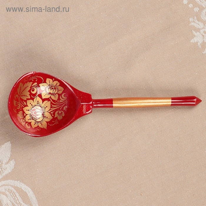 Ложка полубаская &laquo;Золотая кудрина&raquo;, 19&times;6 см, микс