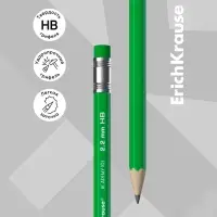 Карандаш чернографитный с ластиком ErichKrause Academy, НВ, грифель d=2,2 мм, дерево, шестигранный в коробке, микс