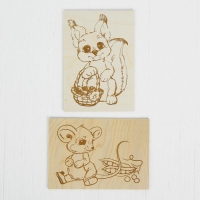 Доски для выжигания "Белочка и Мышка", 2 шт.