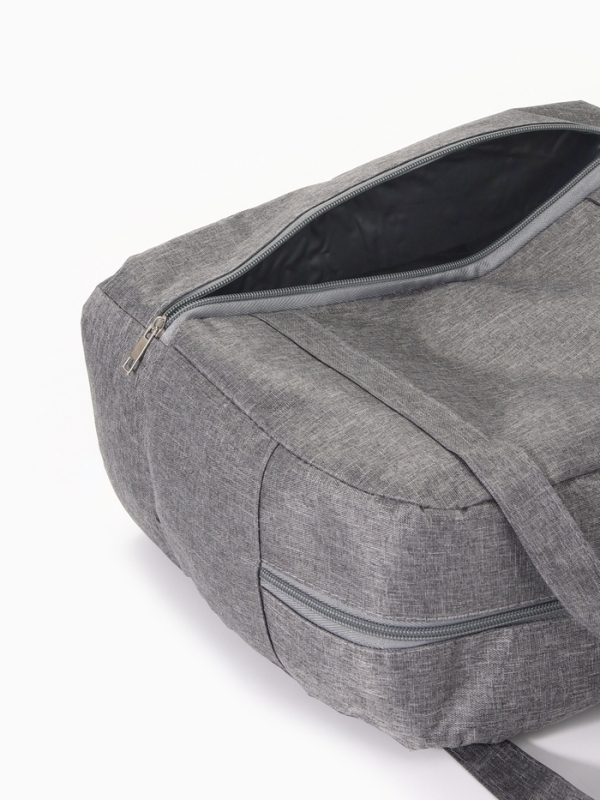 Сумка дорожная на молнии, серая