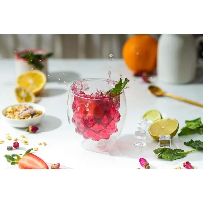 Стакан с двойными стенками Magistro &laquo;Дуо&raquo;, Ананас, 250 мл, 8,5&times;8,5&times;9 см