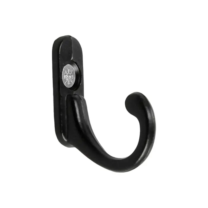 Крючок мебельный ТУНДРА TKO006, однорожковый, черный, 25 шт.