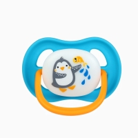 Соска - пустышка анатомическая "Для мальчика" +6 мес., 2 шт., держатель 1 шт. + контейнер.