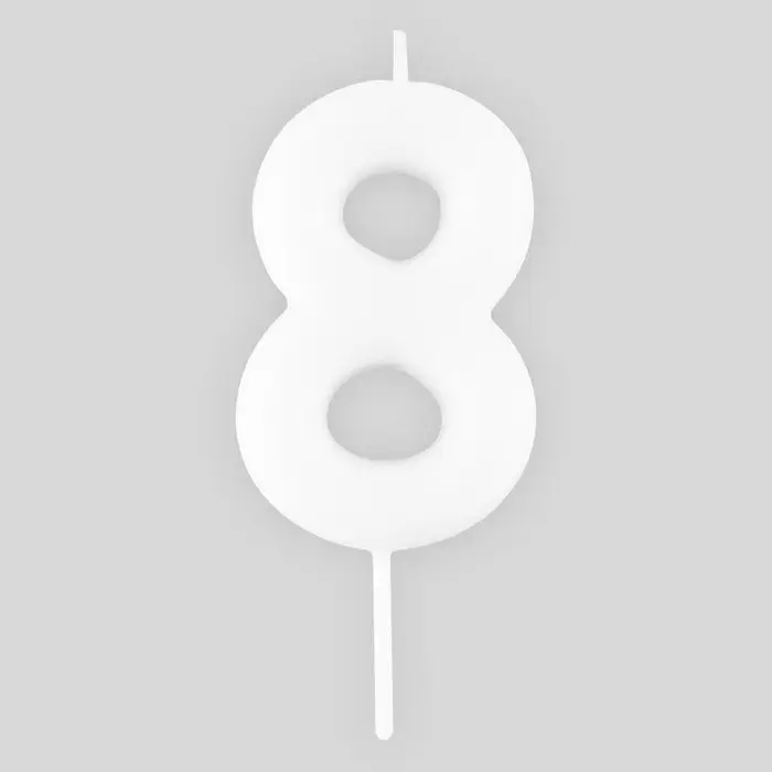 Свеча для торта, цифра &laquo;8&raquo;, светится в темноте, 3,8 х 8 см