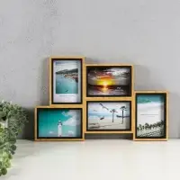 Фоторамка МДФ, стекло на 5 фото 10х15 "Сливки" 28,5х45,5х2,2 см