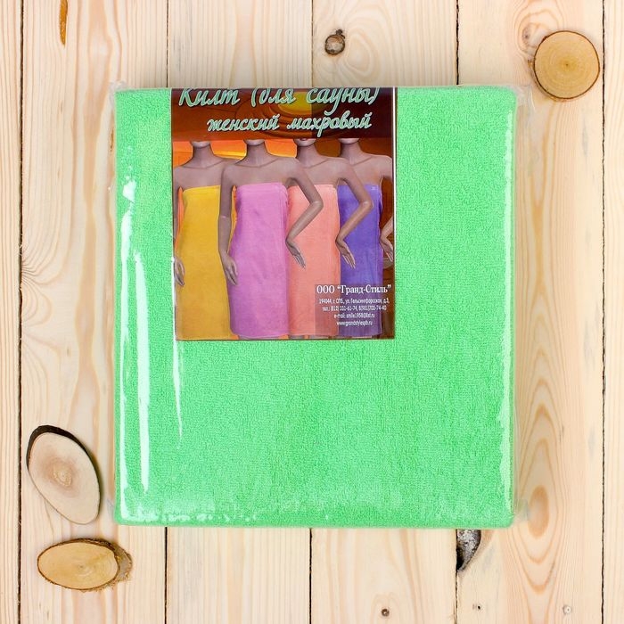 Килт(юбка) женский махровый, 80х150+-2, цвет зелёный Килт(юбка) женский махровый, 80х150+-2, цвет зелёный