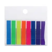 Блок - закладка с липким краем, 8&times;45 мм, пластик, 8 цветов по 20 листов, флуоресцентный