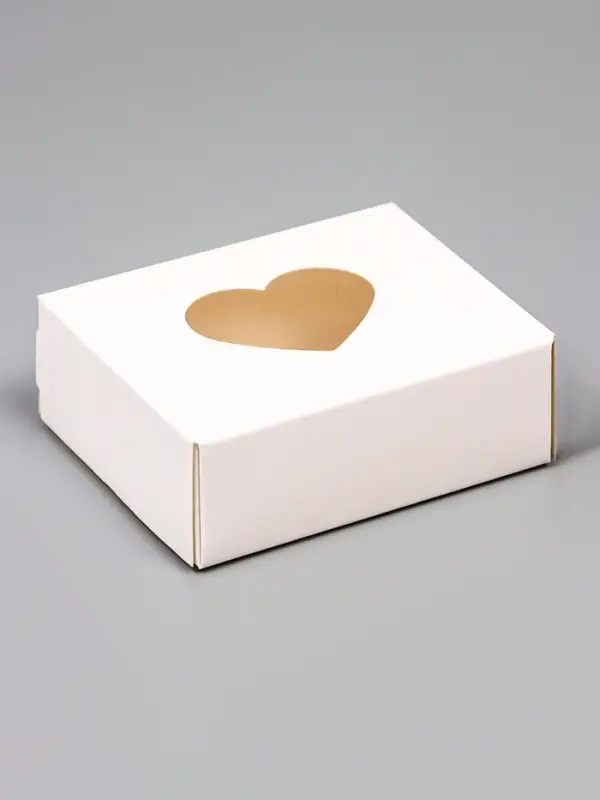 Коробка складная &laquo;Сердца&raquo;, ,белый, 10&times;8&times;3.5 см