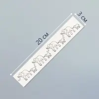 Переводная тату на тело чёрная &laquo;Браслет. Слоны&raquo;, 20&times;3 см