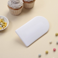 Шпатель кондитерский Доляна, 15&times;8&times;2,5 см, с ручкой, цвет белый