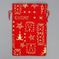 Мешочек подарочный холща &laquo;Счастливого Нового Года&raquo;, тиснение, 16 х 24 см +/- 1.5 см, Новый год