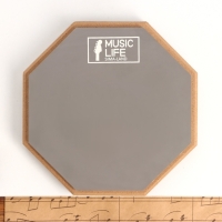 Набор барабанщика Music Life: Пэд тренировочный, d-8 дюймов + барабанные палочки, серый Набор барабанщика Music Life: Пэд тренировочный, d-8 дюймов + барабанные палочки, серый
