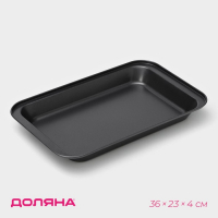 Противень Доляна &laquo;Прямоугольник. Жаклин&raquo;, 36&times;23&times;4 см, антипригарное покрытие, цвет чёрный