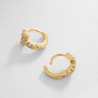 Серьги-кольца XUPING крест в круге, цвет белый в золоте, d=1 см Серьги-кольца XUPING крест в круге, цвет белый в золоте, d=1 см