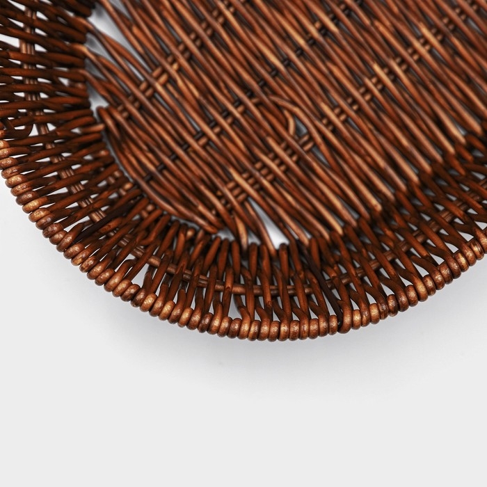 Корзинка для подачи Доляна &laquo;Огайо&raquo; 28&times;21&times;7,5 см, овальная, цвет коричневый