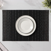 Салфетки сервировочные на стол Доляна &laquo;Инь&raquo;, 4 шт, 30&times;45 см, цвет чёрный