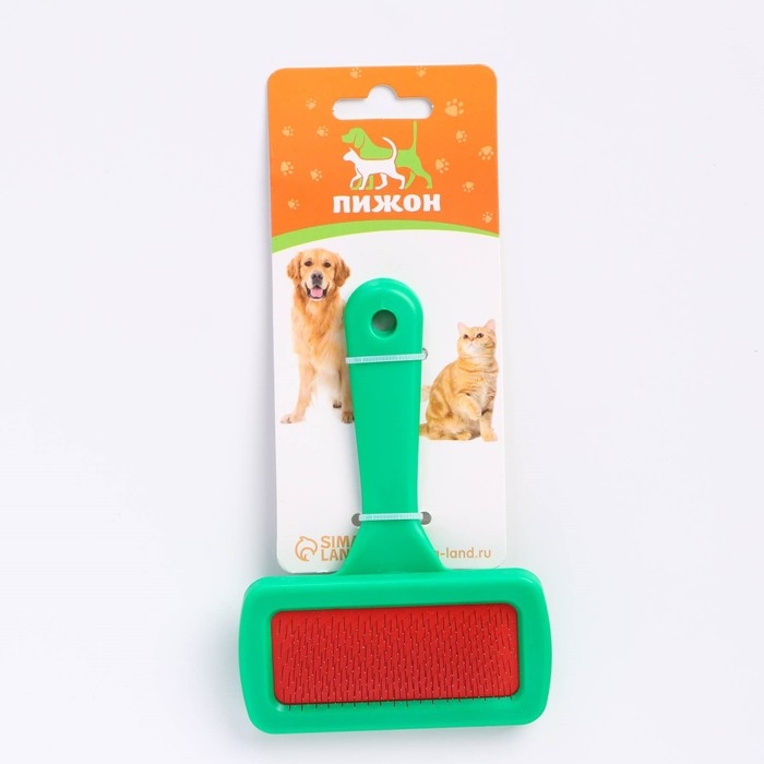 Пуходёрка Пуходёрка "Симпл" без капель с пластиковой ручкой 9,2 х 13,2 см, зелёная