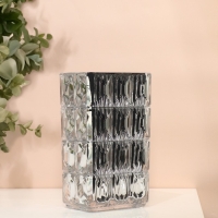 Ваза для цветов &laquo;Монарда&raquo; из стекла, серебро 25&times;13,5&times;9,5 см