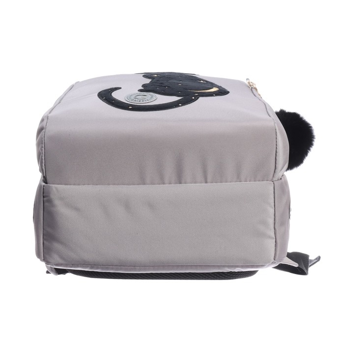 Рюкзак школьный, 39 х 26 х 17 см, Grizzly, эргономичная спинка, серый