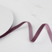 Лента бархатная, 10 мм, 18 &plusmn; 1 м, цвет ежевичный №199