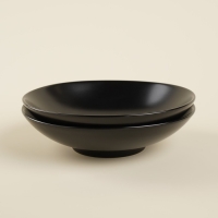 Набор мисок фарфоровых SL Home &laquo;Дарк&raquo;, 380 мл, d=16,5 см, цвет чёрный
