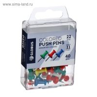 Кнопки силовые GLOBUS, 40 шт., цветные Кнопки силовые GLOBUS, 40 шт., цветные