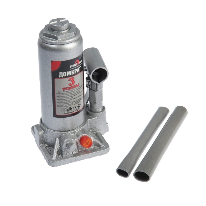 Гидравлический бутылочный домкрат СЕРВИС КЛЮЧ, 75033, высота 180 - 350 мм, в кейсе, 3 т Гидравлический бутылочный домкрат СЕРВИС КЛЮЧ, 75033, высота 180 - 350 мм, в кейсе, 3 т
