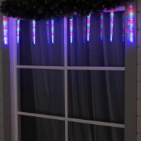 Гирлянда &laquo;Сосульки рифленые&raquo; 2.5 &times; 0.3 м, IP65, прозрачная нить, 192 LED, свечение мульти с эффектом стекания, 12 В