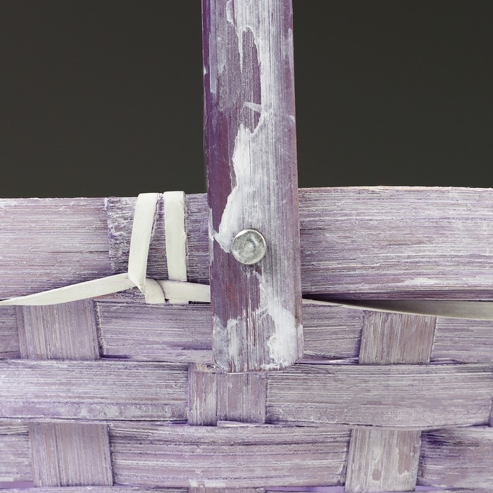 Корзина плетеная, D26 х 12/30 см, фиолетовая, бамбук Корзина плетеная, D26 х 12/30 см, фиолетовая, бамбук