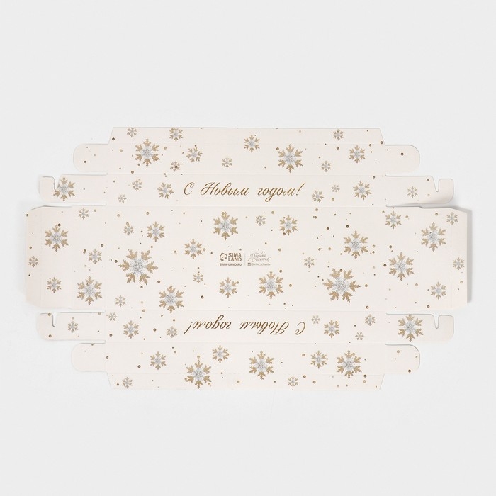 Коробка для десерта &laquo;Снежинки&raquo;, 26, 2 х 8 х 9,7 см, Новый год