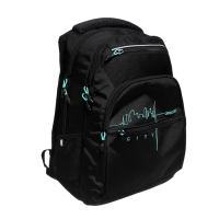 Рюкзак молодёжный 43 х 31 х 20 см, Grizzly, эргономичная спинка, отделение для ноутбука, чёрный