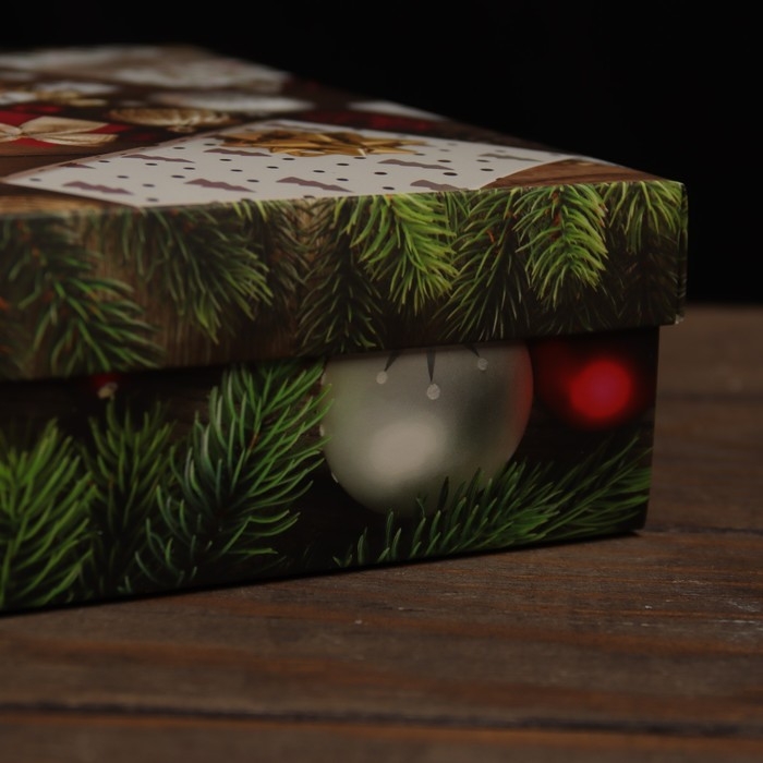 Новый год. Коробка подарочная новогодняя складная, крышка-дно Новый год. Коробка подарочная новогодняя складная, крышка-дно "Новогоднее счастье" 20 х 20 х 6 см