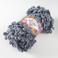 Пряжа "Puffy fine" 100% микрополиэстер 14,5м/100г  (343 серый)