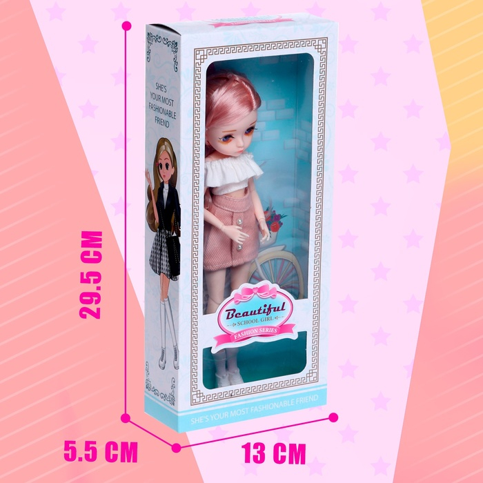 Кукла модная шарнирная &laquo;Маша&raquo; в платье, МИКС