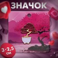 Значок &laquo;Япония&raquo; сакура, цветной в золоте