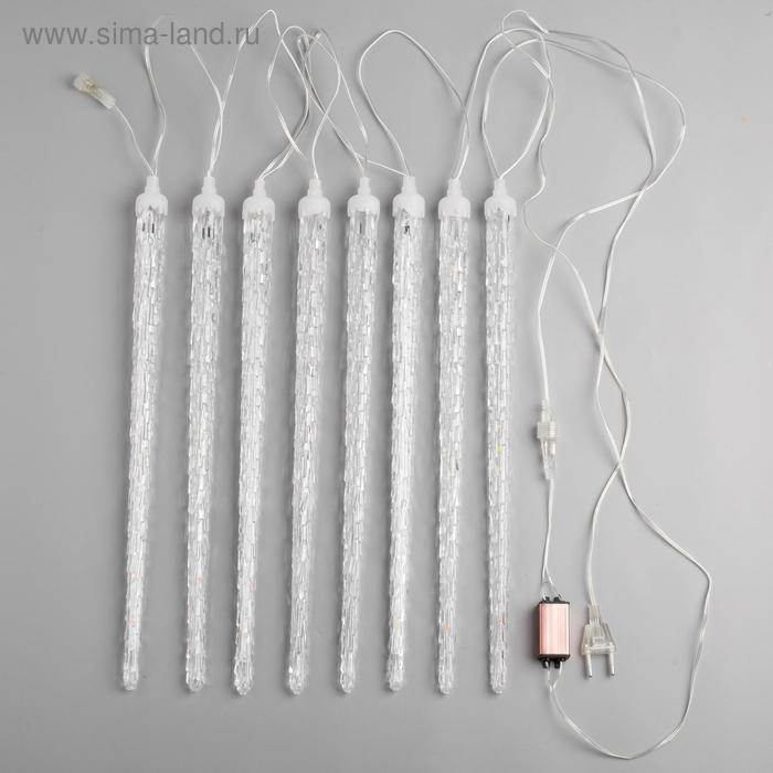 Гирлянда &laquo;Сосульки рифленые&raquo; 2.5 &times; 0.42 м, IP65, прозрачная нить, 288 LED, свечение белое с эффектом стекания, 12 В