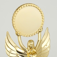 Наградная фигура &laquo;Ника с шаром&raquo;, подставка камень черная, 19 х 7 х 5 см